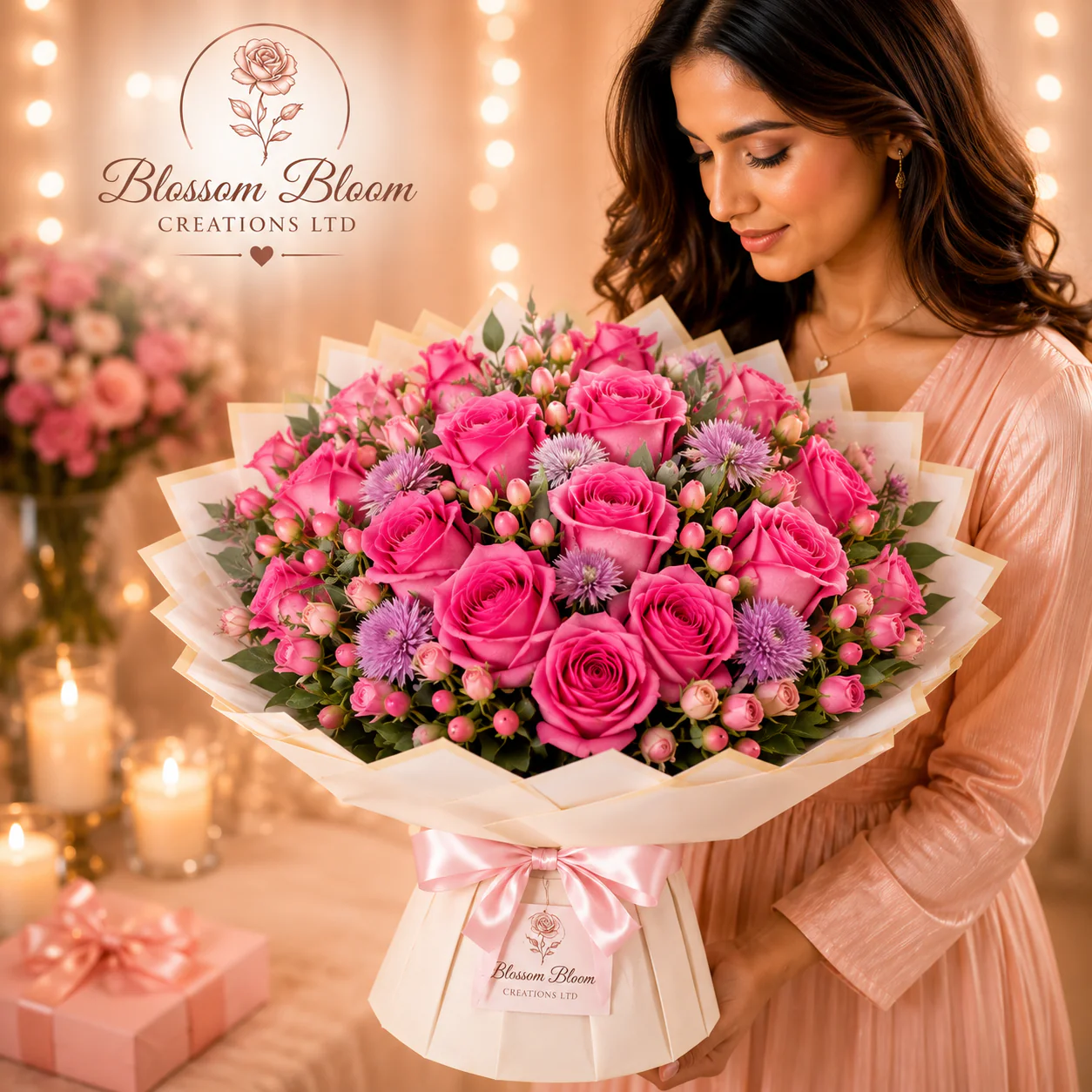 🌹 Pink Romance Rose Bouquet - Image 2