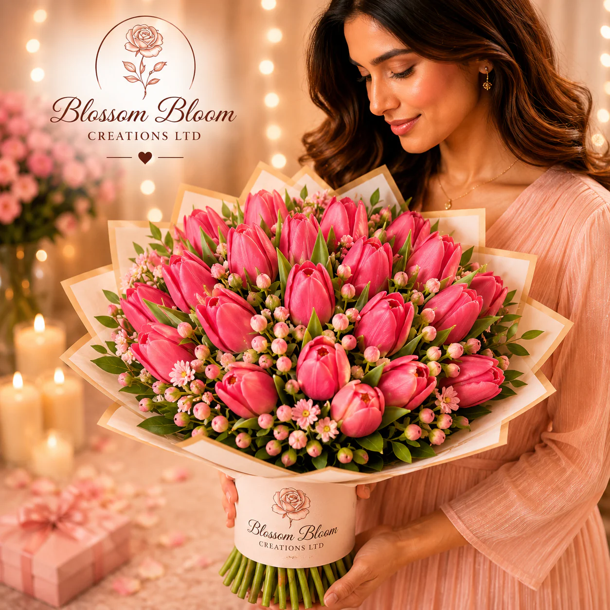 🌷 Pink Tulip Luxury Bouquet