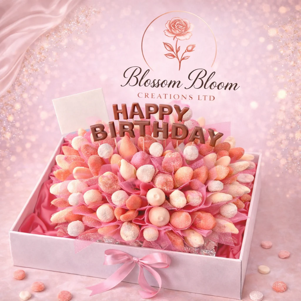 ππ« Pink Happy Birthday Chocolate Fruit Box - Image 3