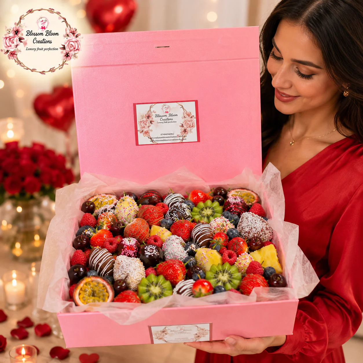 Berry Luxe Indulgence – Luxury Fruit & Chocolate Platter - Image 4