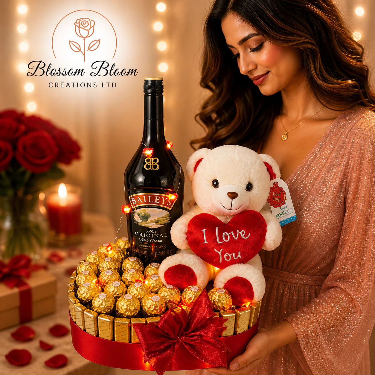 Luxury Baileys & Chocolate Romance Hamper - Image 2